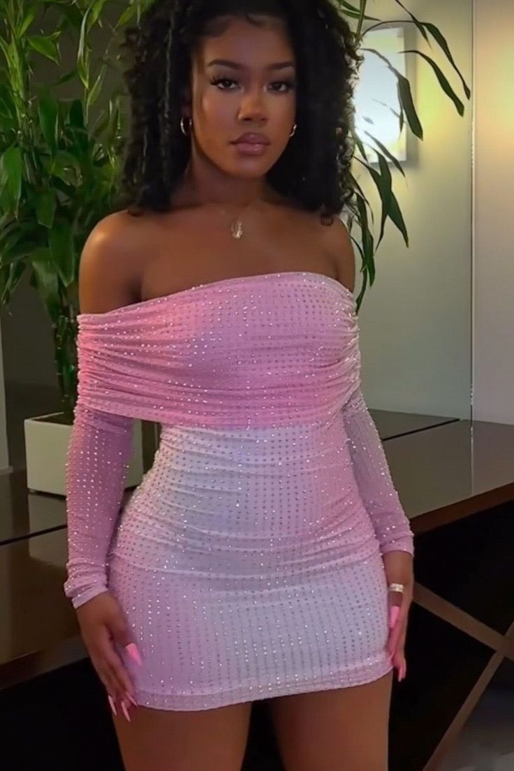 Pink gradient tube top tight sexy hip skirt homecoming dress R2469
