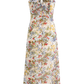 2025 summer new high waist oil painting slim waist floral holiday suspender dress R0931