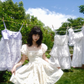 French puff sleeve white floral dress fairy temperament dress vacation R2762