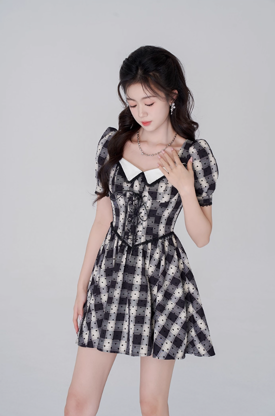 Lace dress women's summer high waist short skirt new beautiful skirt R4462