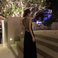 Mid-length beach dress 2025 seaside holiday backless sexy suspender dress R1440