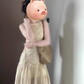 French sleeveless vest dress new style gentle style temperament mesh splicing waist a-line long skirt R0431