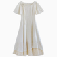 French gentle style apricot dress for women summer new waist slimming dress R1912