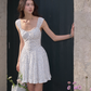 Tencel romantic slim floral dress women's summer French style sweet waist short skirt R3331