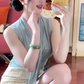 Gentle temperament blue top hip-wrapped short skirt two-piece suit skirt R0891
