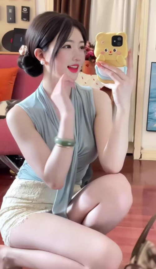 Gentle temperament blue top hip-wrapped short skirt two-piece suit skirt R0891