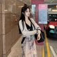 Ink print dress sexy backless holiday design sling sexy V-neck lazy skirt R1489