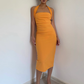 Pure desire French style beautiful halter neck dress female royal sister style temperament sling hip skirt R3043