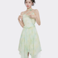 Small fresh and chic skirt embroidered suspender dress women's summer irregular mid-length skirt R4118