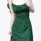 2025 Summer New Retro Sexy Floral Green A-line Short Suspender Dress R0934