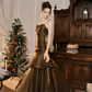 ruffle dress for important occasions, long party dress evening dress       S6165