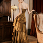 ruffle dress for important occasions, long party dress evening dress       S6165