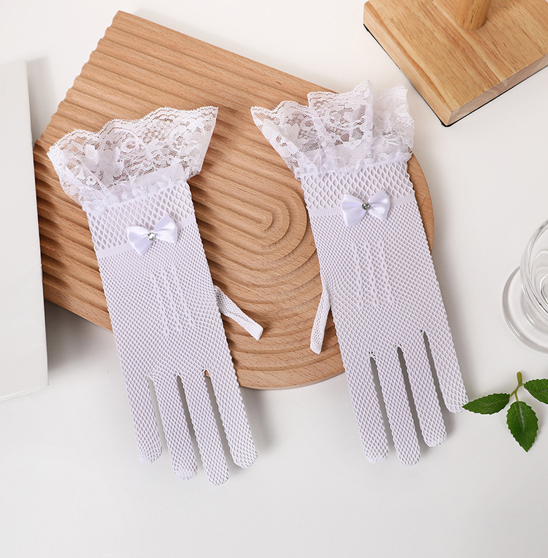Halloween lace gloves bridal gloves bow hot diamond mesh sunshade sexy sleeves     S6275