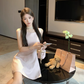 French round neck sleeveless suspender dress temperament waist high-end gentle short skirt R1560