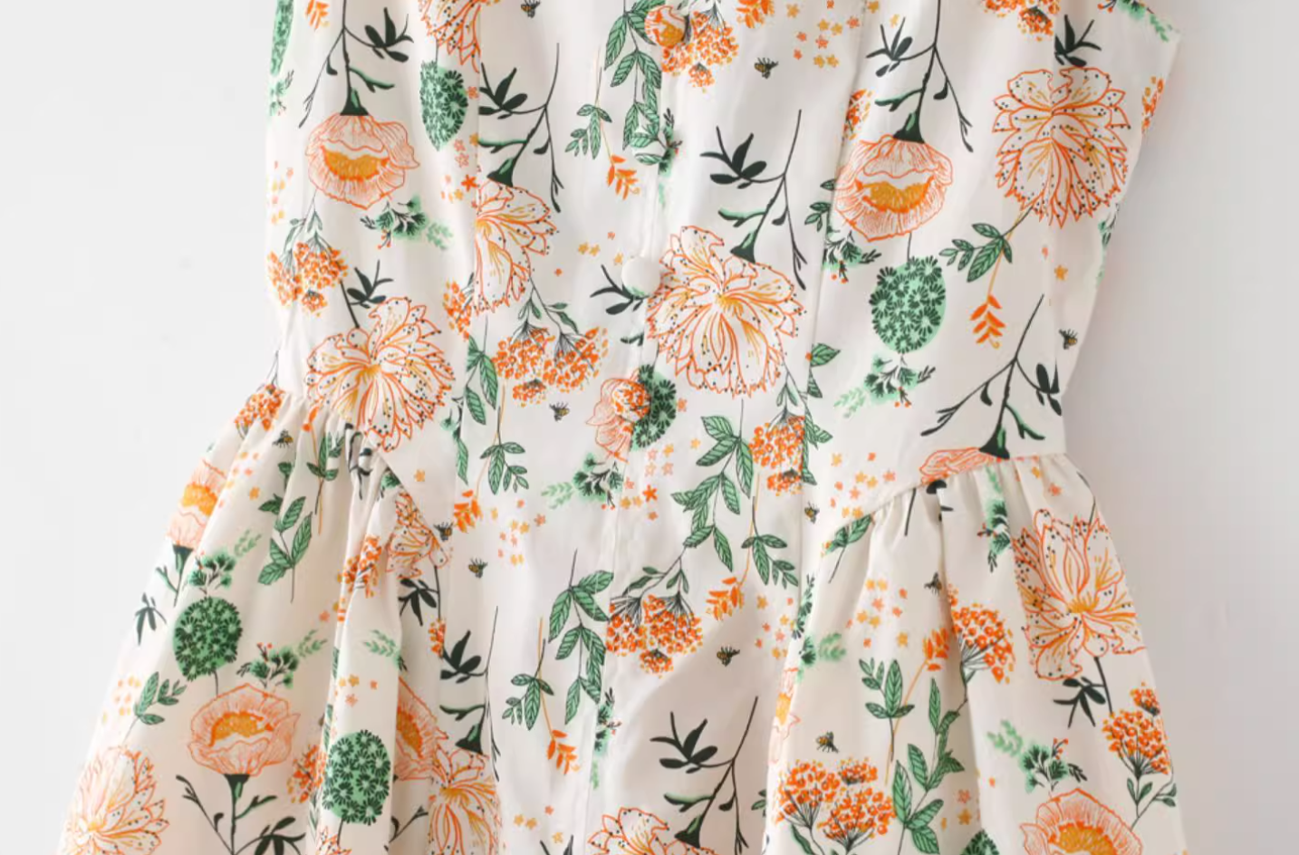 French retro floral big flower slimming waist cinching strapless dress new R2877