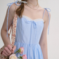French plaid dress sleeveless long dress lace pastoral style suspender dress for women R3552