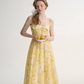 Yellow floral maxi dress suspender dress holiday outfit dress floral dress R2694