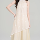 French style beautiful unique sleeveless halter dress holiday style irregular long skirt R2386