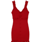 Sweet and spicy knitted hip skirt slim fit ear-edge dress design short skirt R0115