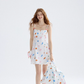 Dreamy sugar-coated floral dress French suspender skirt holiday wear short skirt skirt female summer R3426