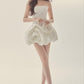 White tube top sexy waist bud skirt short skirt homecoming dress R2734