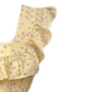 Tea break French floral mid-length ruffled skirt slim holiday lace suspender dress R0052