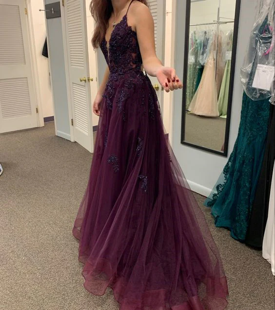 Dark Purple long Prom Dresses Evening Gown      S3530