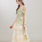 2025 summer new style temperament very good-looking green sling irregular top R1899