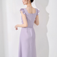 French style purple dress new hot style design temperament long skirt R4218