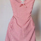 Pink plaid suspenders slim waist cute mini skirt homecoming dress R2622