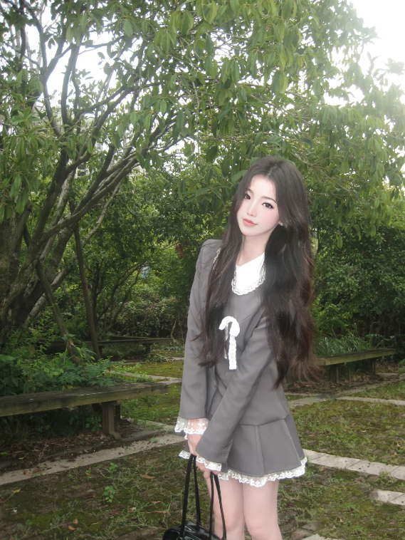 French gentle college style dress suit skirt fake two-piece suit jacket skirt R1651