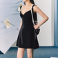 French pure black suspender dress sexy lace skirt R3323