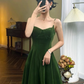 Fairy French retro velvet suspender skirt slim fit waist long skirt dress R1722