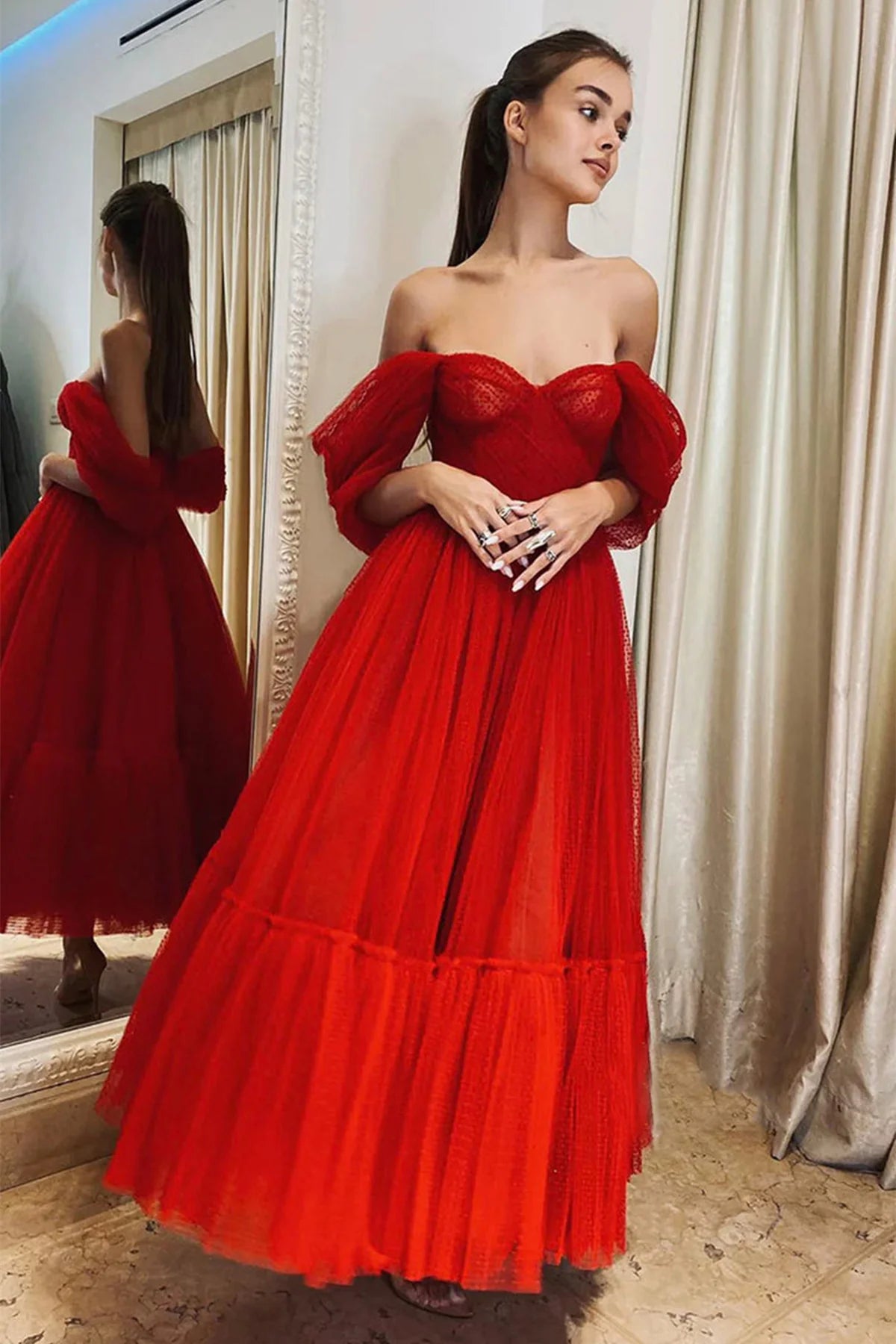 Red Party Prom Dresses Red Evening Dress     S2255