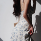 French retro girl fresh floral suspender skirt slim fit waist short skirt R2809