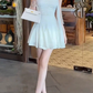 French pure desire style V-neck halter dress 2025 temperament waist A-line short skirt R1114