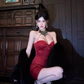 Temperament celebrity halter neck tube top dress 2024 pure desire slim evening dress R1393