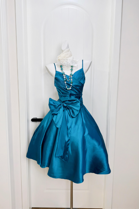 Elegant Royal Blue A-Line Spaghetti Straps Bodycon Mini Party Dress Homecoming Dress RS361
