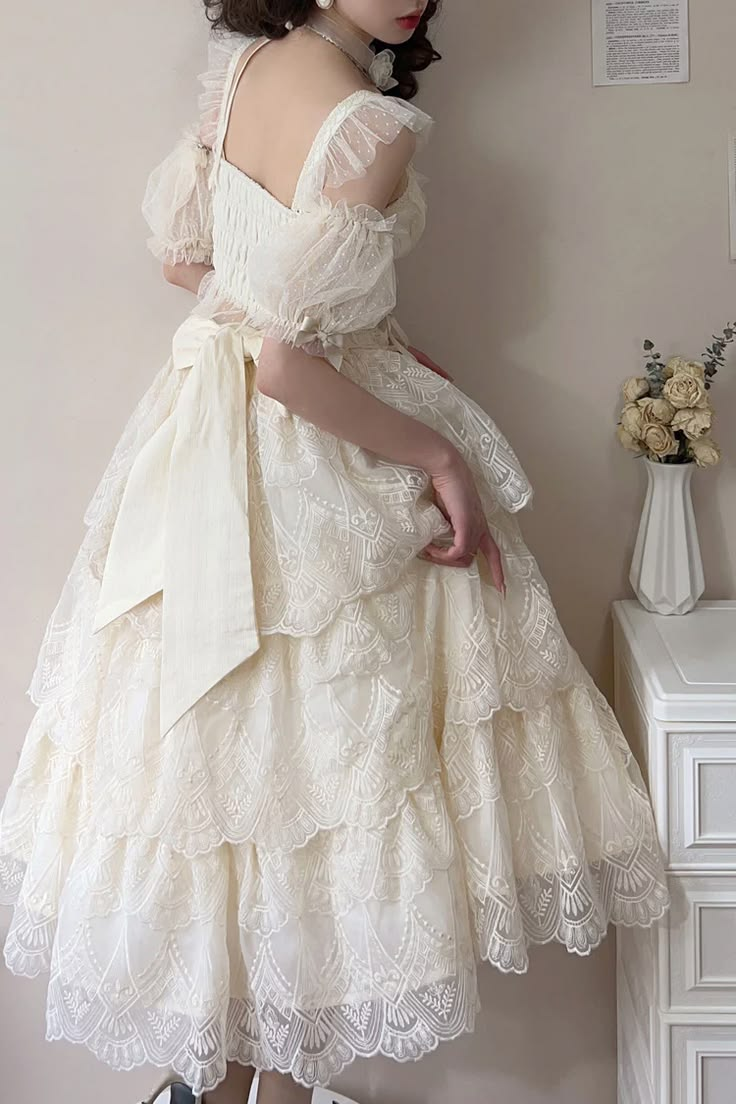 Clean Ruffled Lace Women's Prom Gown White Waist Fitted Maxi Evening Dress Birthday Dress — Fall Outfit 2026 New  RS3302