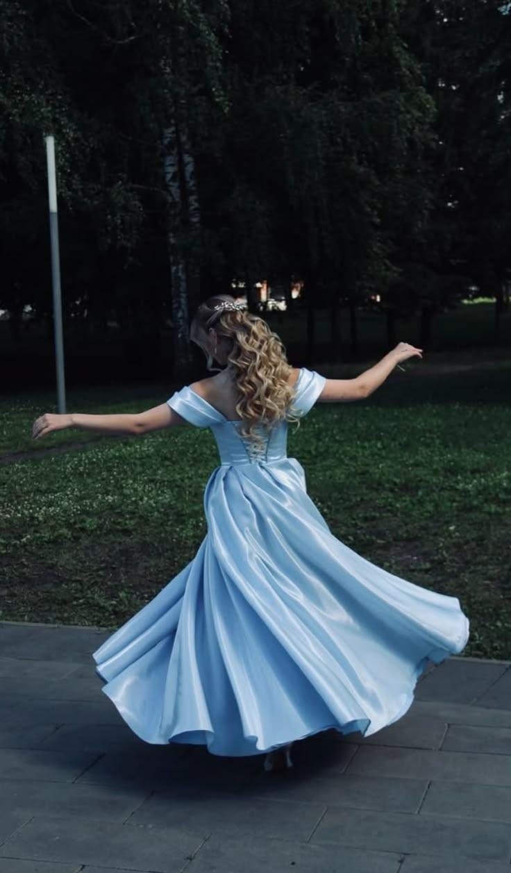 Clean Silky Women's Prom Gown Pale Blue Corset Maxi Evening Dress Birthday Dress — Fall Outfit 2026 New RS3139
