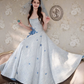 Chanel-inspired Applique Prom Gown , Blue Women's Maxi Evening Dress Birthday Dress RS2723