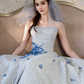 Chanel-inspired Applique Prom Gown , Blue Women's Maxi Evening Dress Birthday Dress RS2723