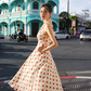 Retro White A-Line Halter Red Polka Dots Maxi Prom Dress Summer Dress RS641