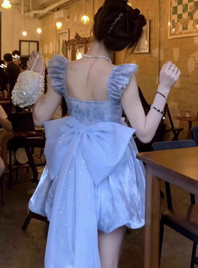 Sweet outfit French Disney trailing princess dress fluffy fairy dress small dress high-end R1646