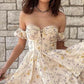One-shoulder tube top floral gentle sexy homecoming dress R2493