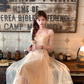 Solid color long mesh square neck suspender dress summer French style temperament skirt R4871