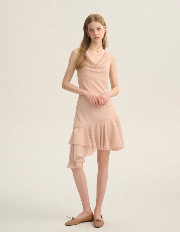 French dress swing collar suspender skirt pink petite short skirt outfit short skirt female summer R3460