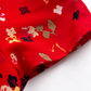 2025 Summer New Red Floral V-neck Wrap One-piece Tea Break Short Sleeve Dress R0948