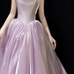 Silky Beaded Puffy Corset Prom Gown , Lavender Dreamy Women's Maxi Evening Dress Birthday Dress RS2519