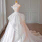 White tube top slim waist design elegant skirt bridal dress R6015